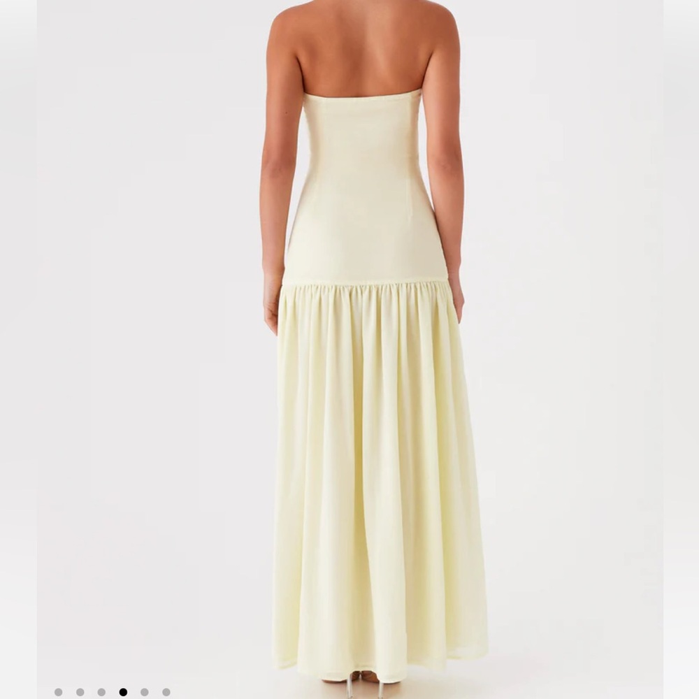 Peppermayo Strapless Maxi Dress – Light Yellow - Picture 5 of 6